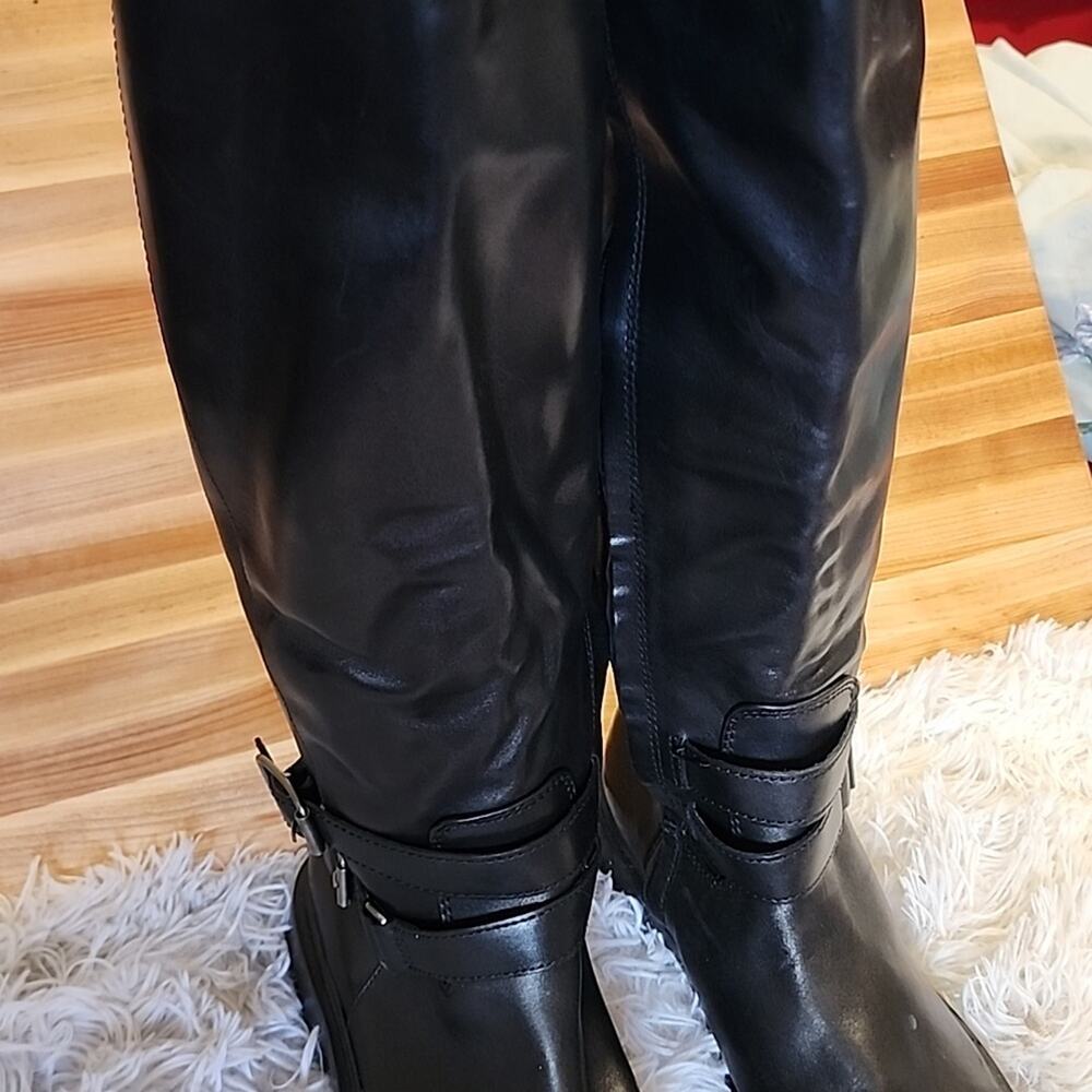 SAM EDELMAN FREDA TALL LEATHER RIDING BOOTS WOMENS SIZE 8.5 BLACK - Picture 7 of 16